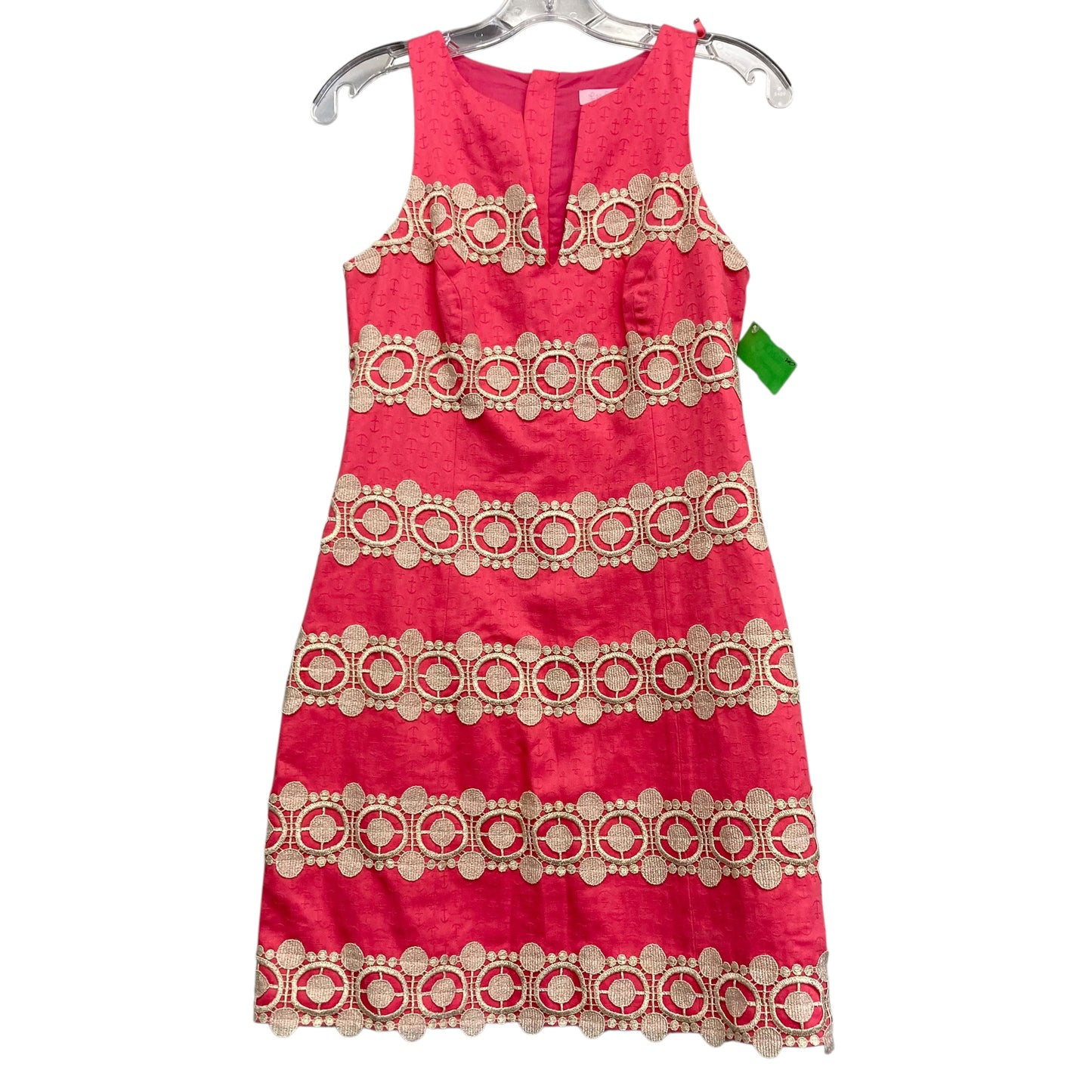 Dress Designer By Lilly Pulitzer In Gold & Pink, Size:2