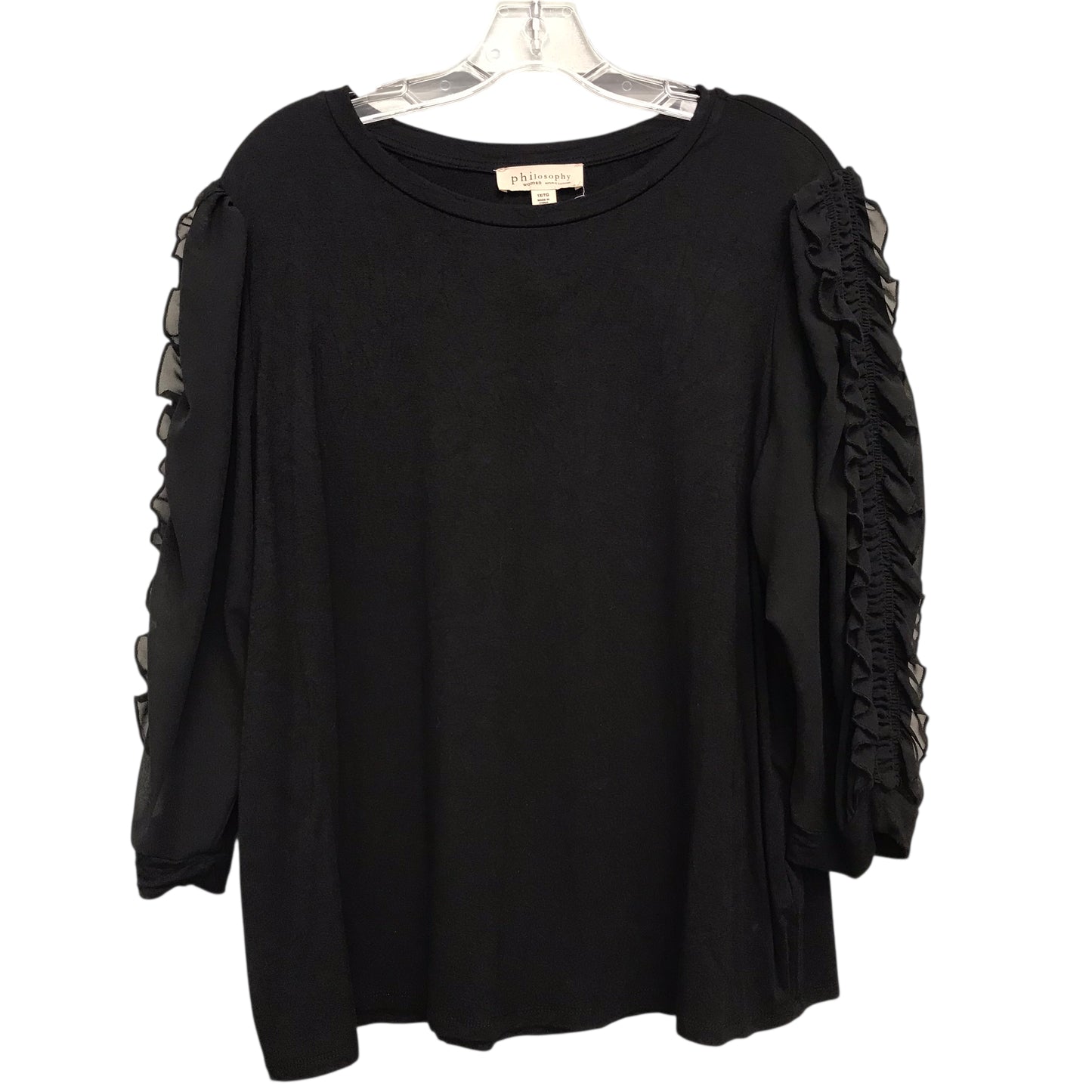 Top Ls By Philosophy In Black, Size:1X
