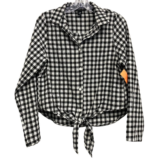 Top Ls By Michael Tyler In Checkered Pattern, Size:M