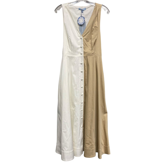 Dress Casual Midi By Antonio Melani In Tan & White, Size:L