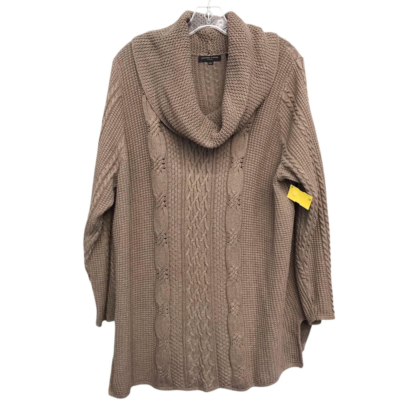 Sweater By Jeanne Pierre In Taupe, Size:2X