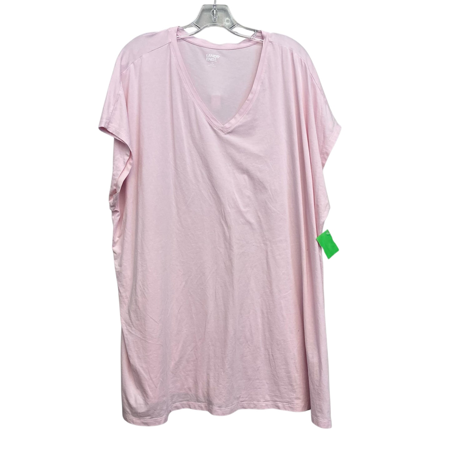 Top Ss Basic By Lands End In Pink, Size:3X