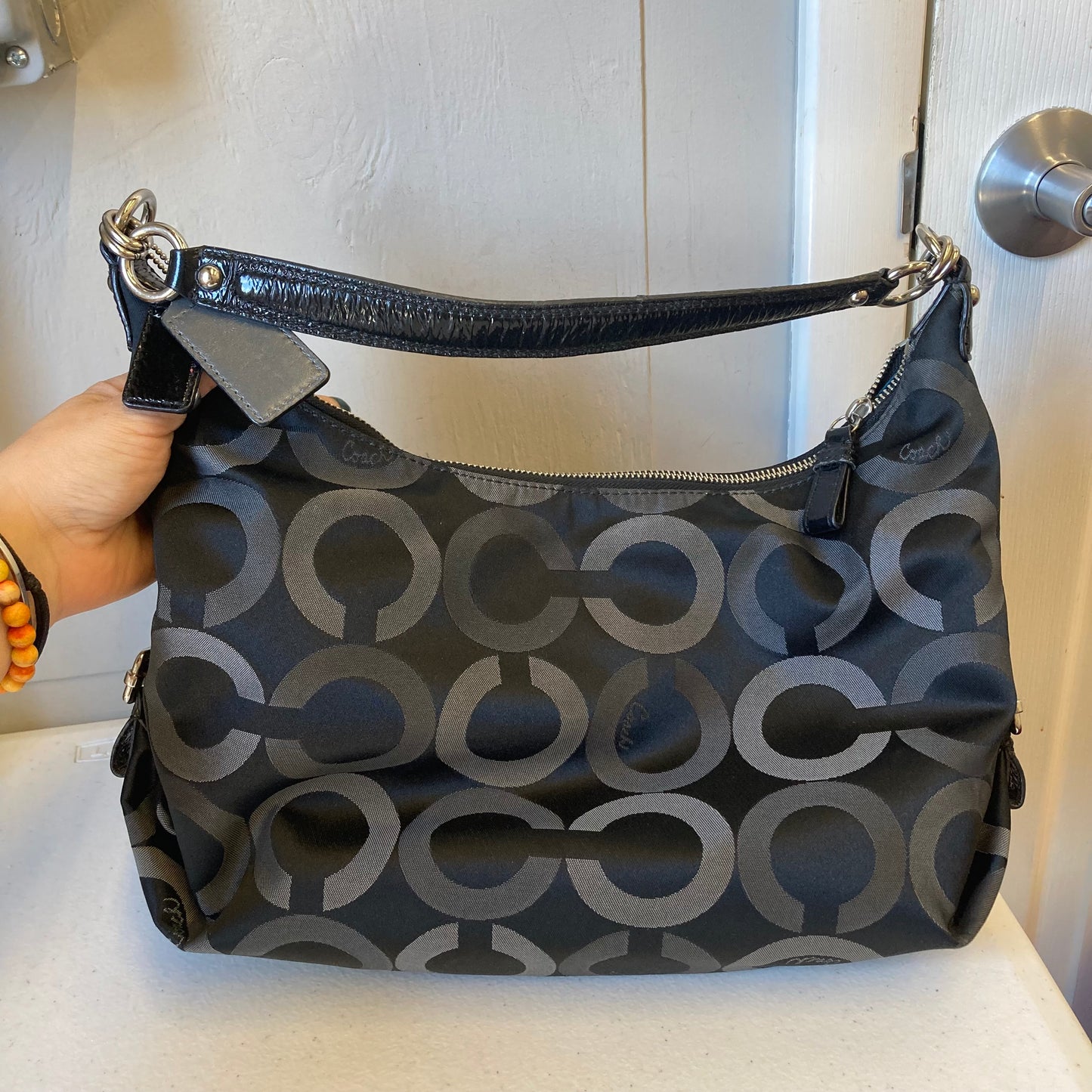 Handbag Designer By Coach In Black, Size:Medium