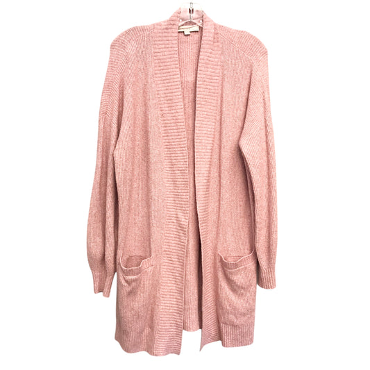 Sweater Cardigan By Loft In Pink, Size:L