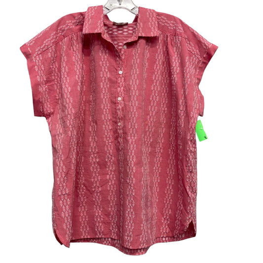 Top Ss By Loft In Pink & White, Size:Xl