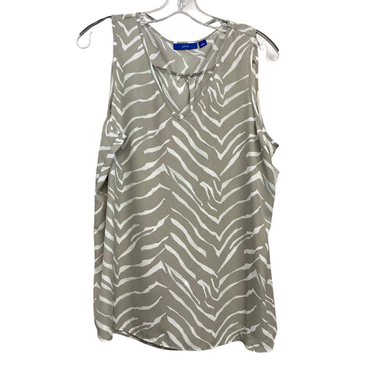 Top Sleeveless By Apt 9 In Green & White, Size:L