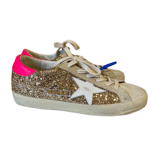 Shoes Luxury Designer By Golden Goose In Gold, Size:7