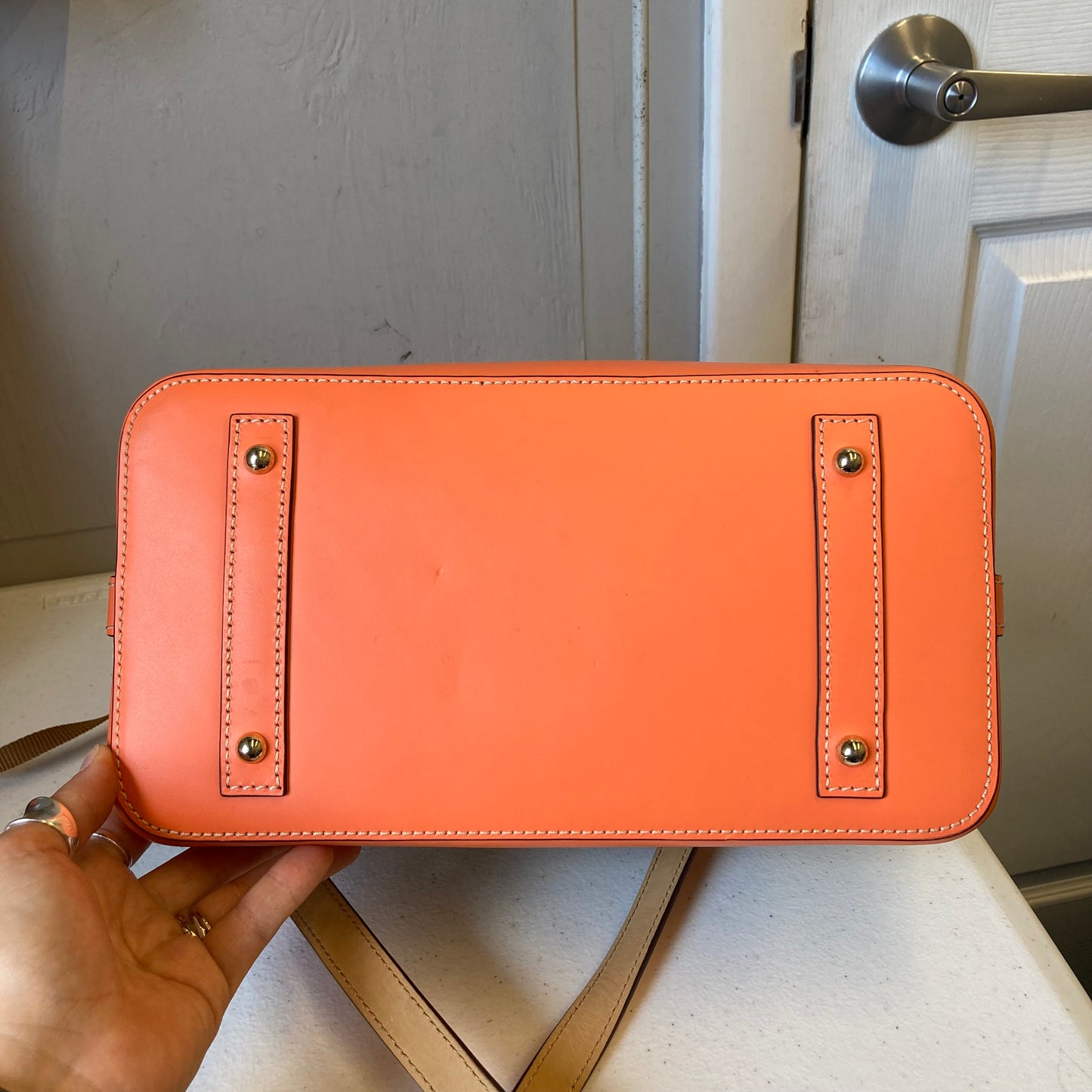 Crossbody Designer By Dooney And Bourke In Orange & Tan, Size:Medium