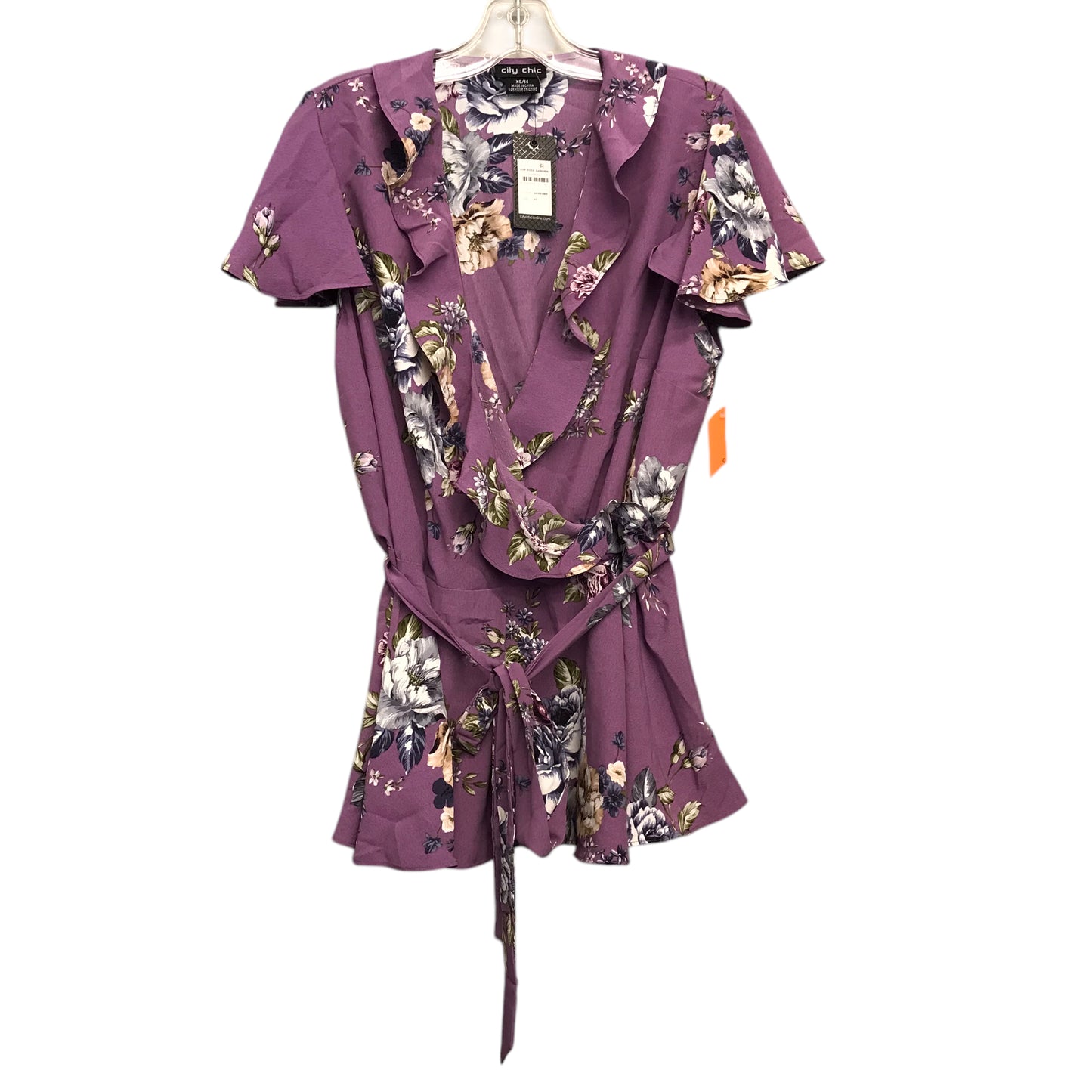 Top Ss By City Chic In Floral Print, Size:L