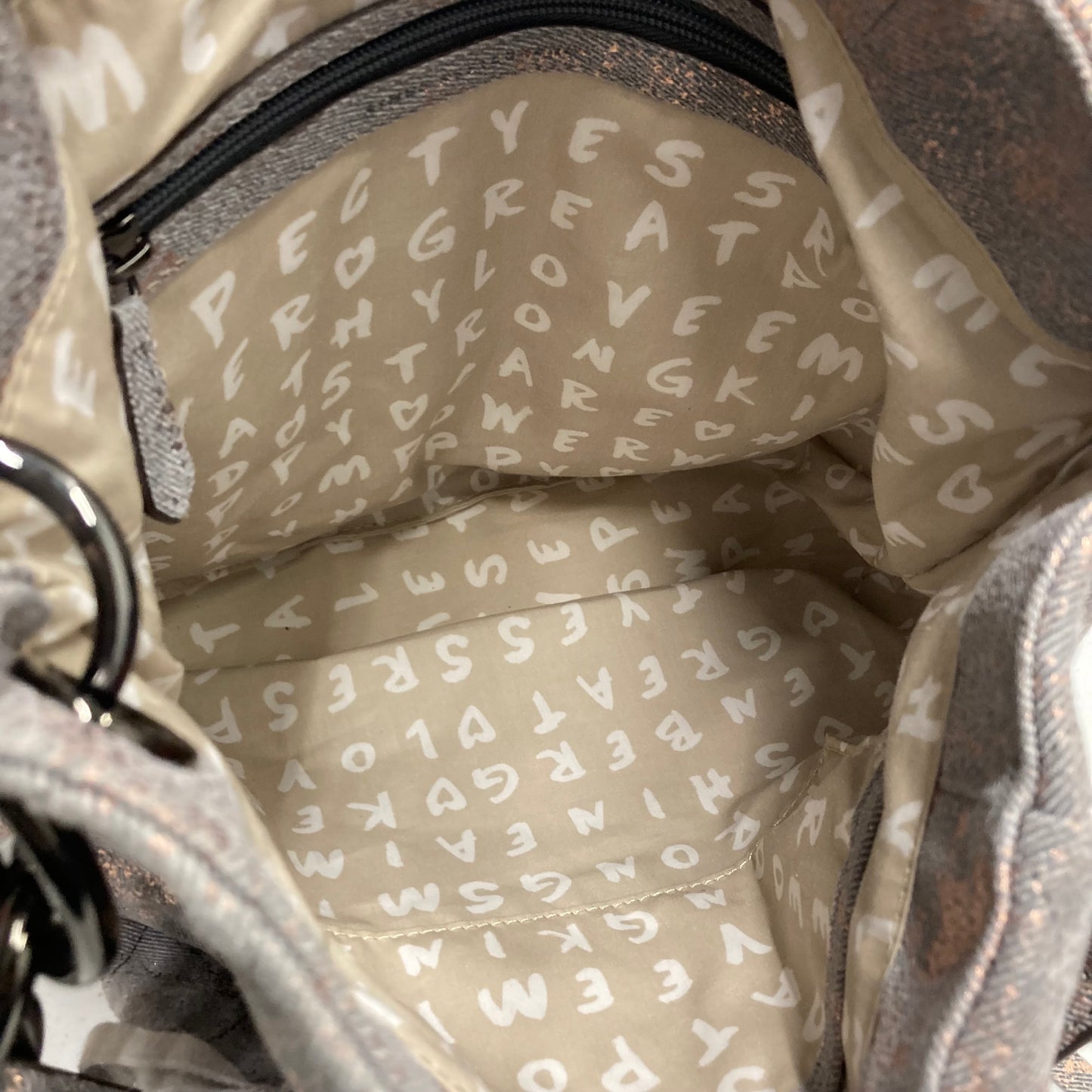 Crossbody By Aimee Kestenberg In Grey & Gold, Size:Large