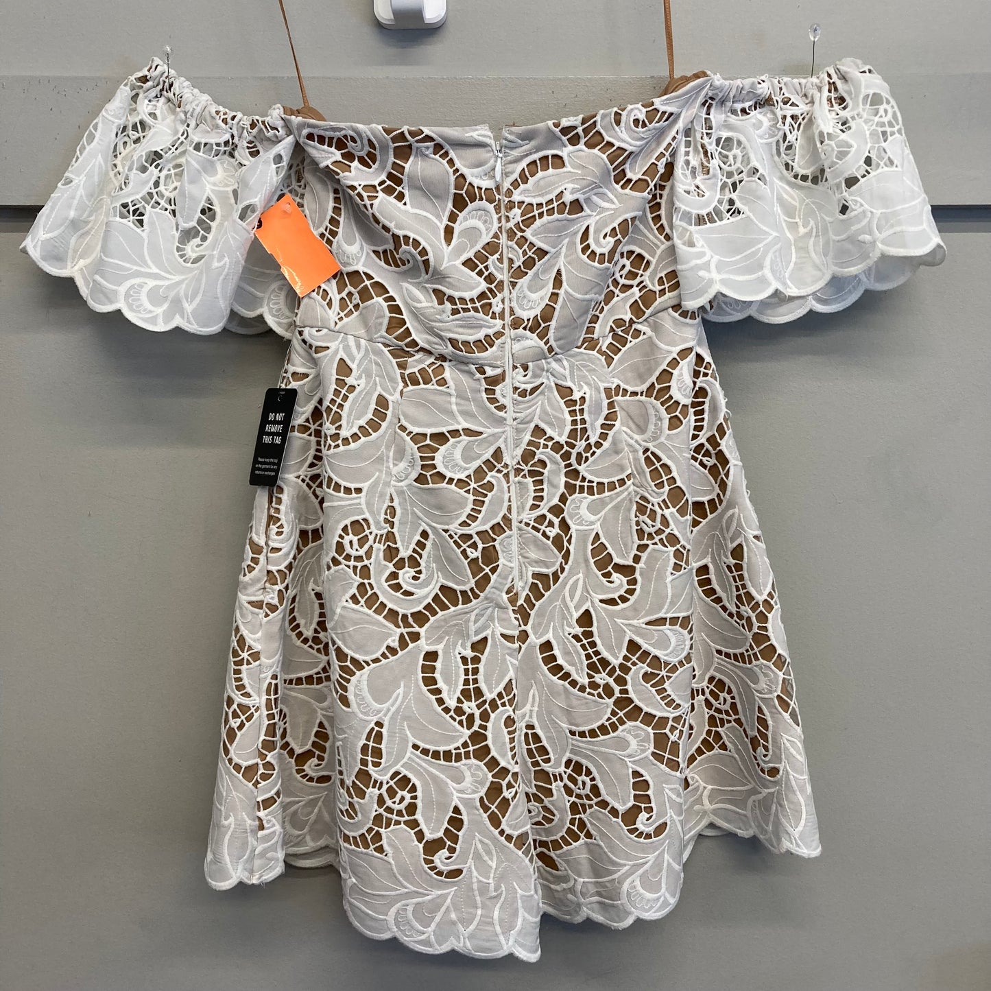 Romper By Express In Tan & White, Size:Xs