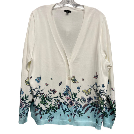 Sweater Cardigan By Talbots In White, Size:2X