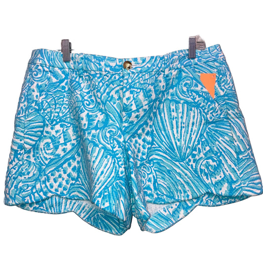 Shorts Designer By Lilly Pulitzer In Blue & White, Size:14