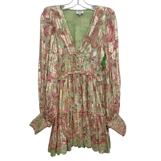 Dress Casual Short By Hemant & Nandita In Green & Pink, Size:S
