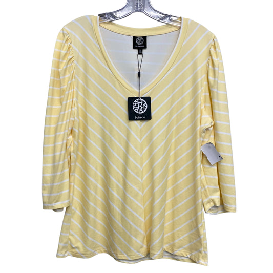 Top Ls By Bobeau In White & Yellow, Size:Xl