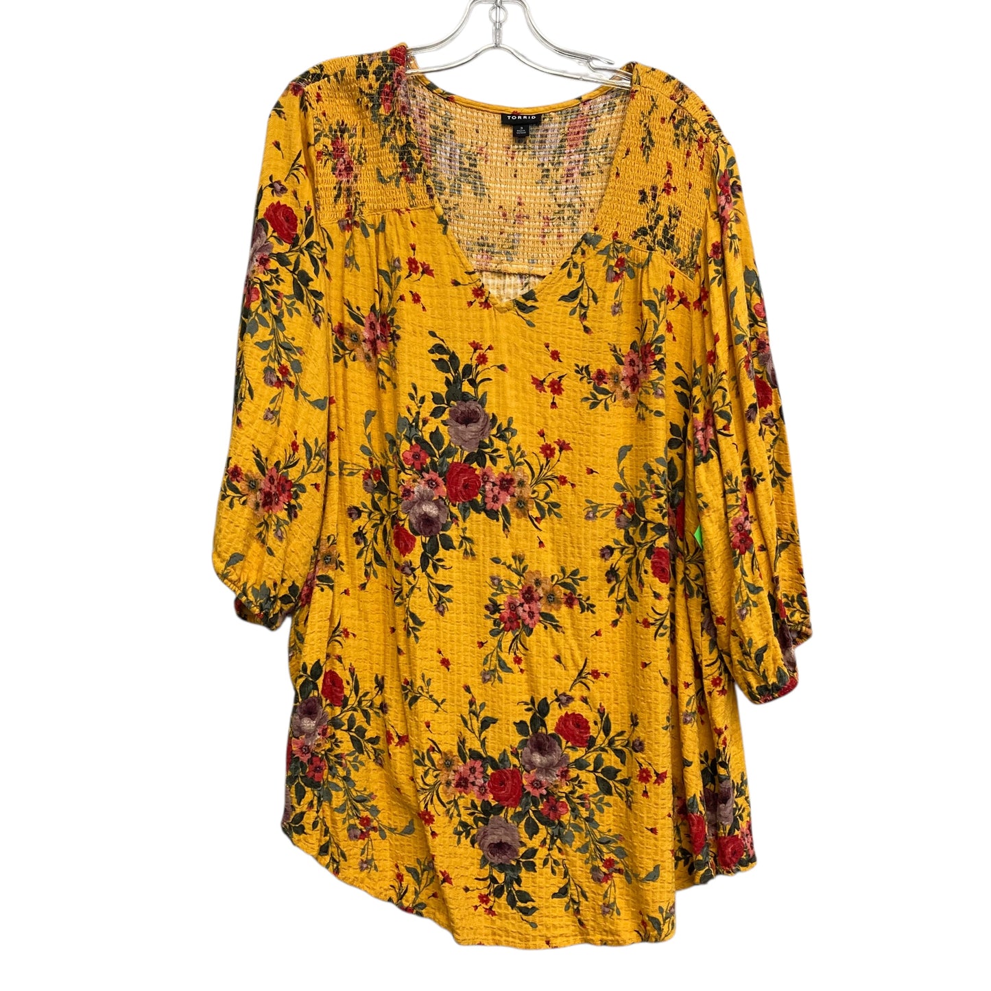 Top 3/4 Sleeve By Torrid In Floral Print, Size:3X