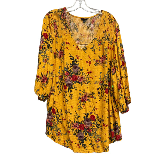 Top 3/4 Sleeve By Torrid In Floral Print, Size:3X