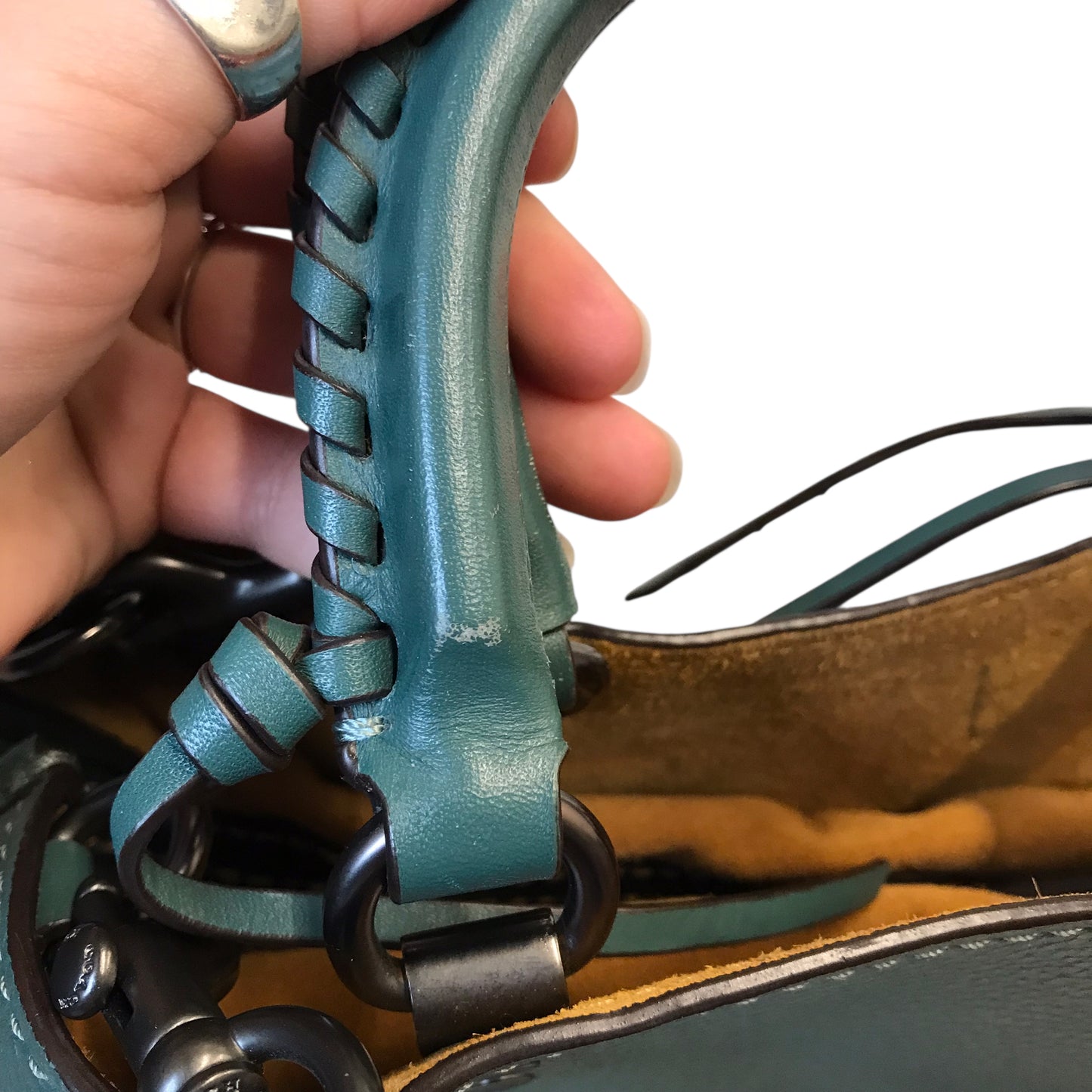 Handbag Designer By Coach In Green, Size:Large