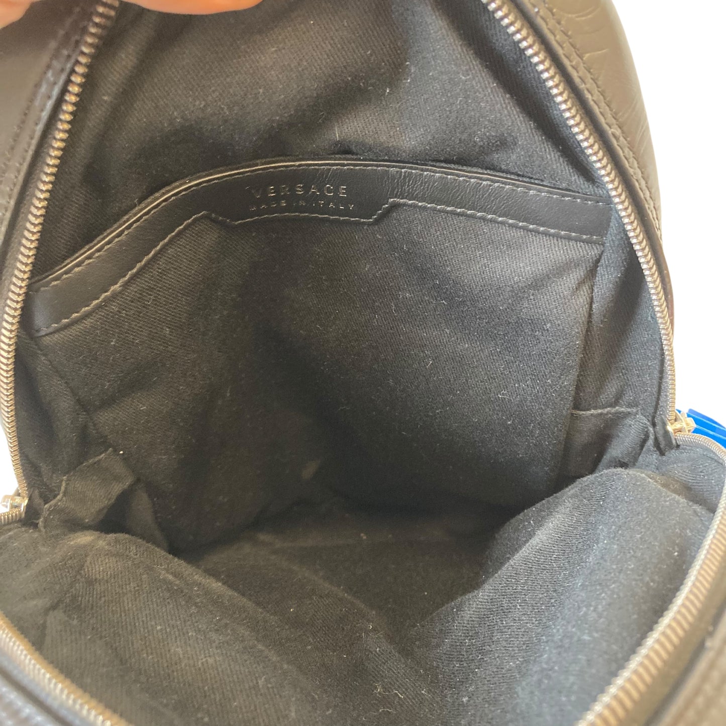 Backpack Luxury Designer By Versace In Black, Size:Medium
