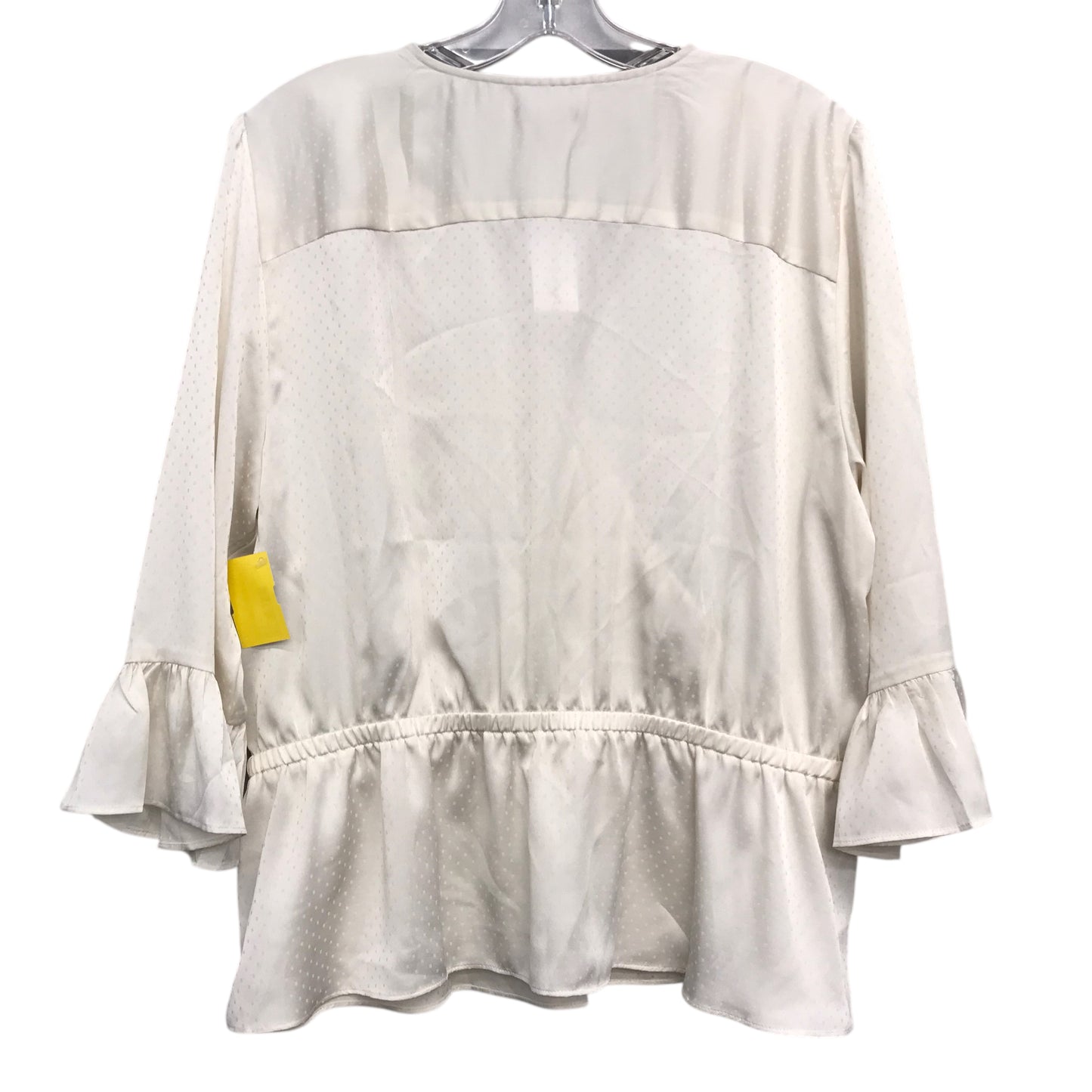 Blouse Ls By Ann Taylor In Ivory, Size:Xl