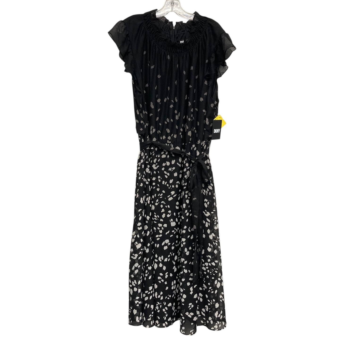 Dress Casual Maxi By Dkny In Black & Grey, Size:3