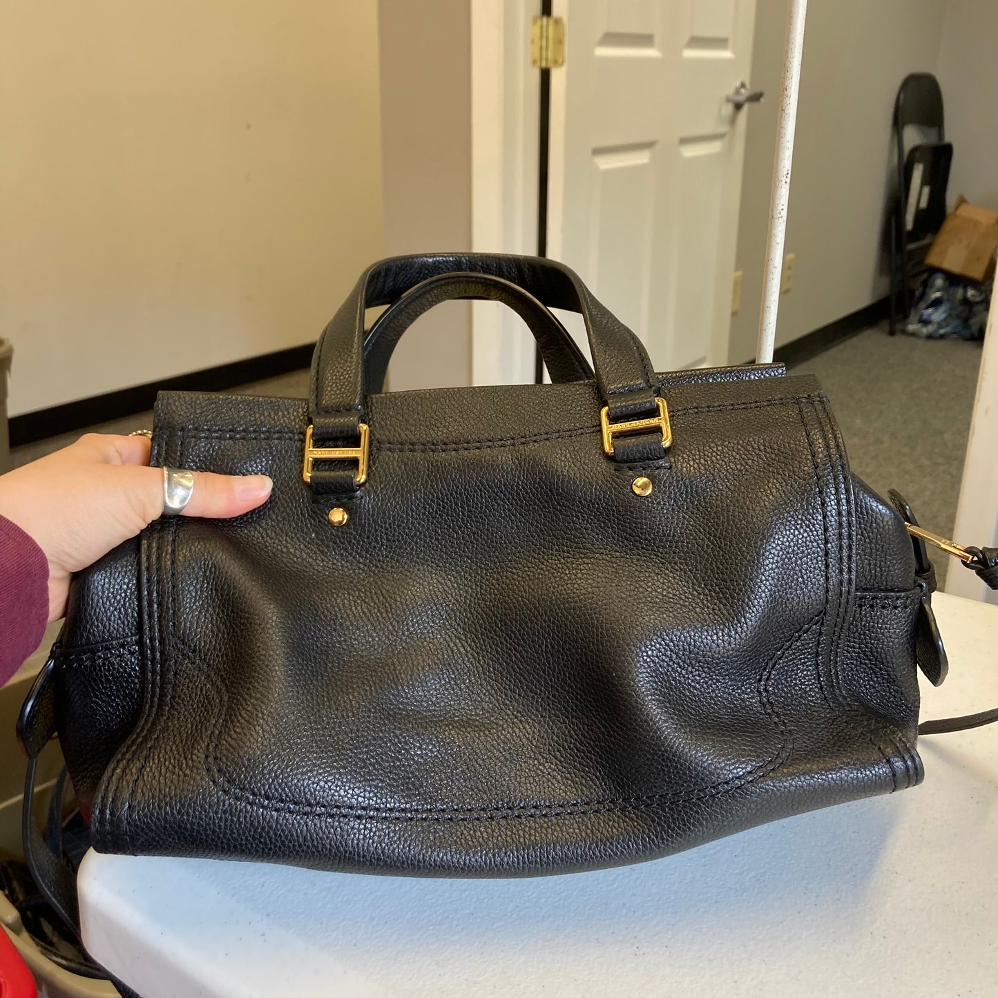 Handbag Luxury Designer By Marc Jacobs In Black, Size:Large