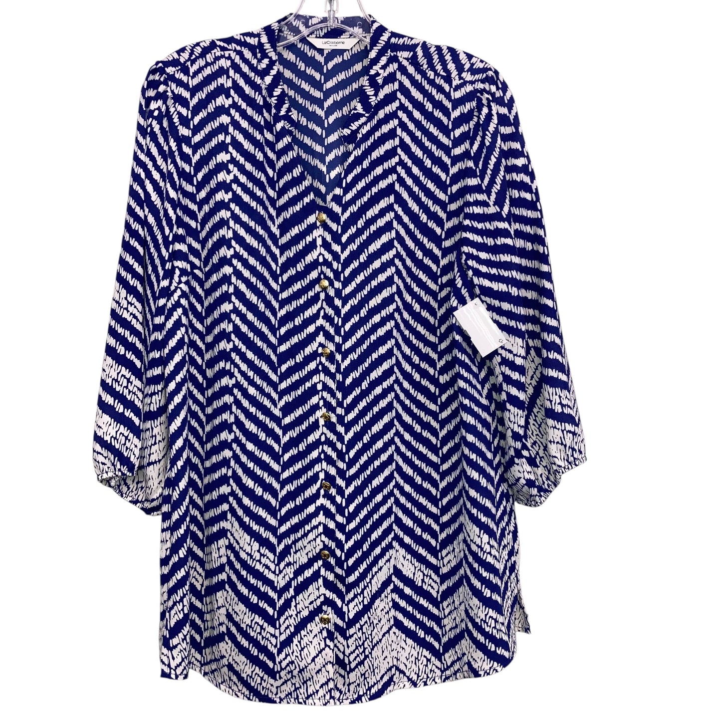 Top Ls By Liz Claiborne In Blue & White, Size:M