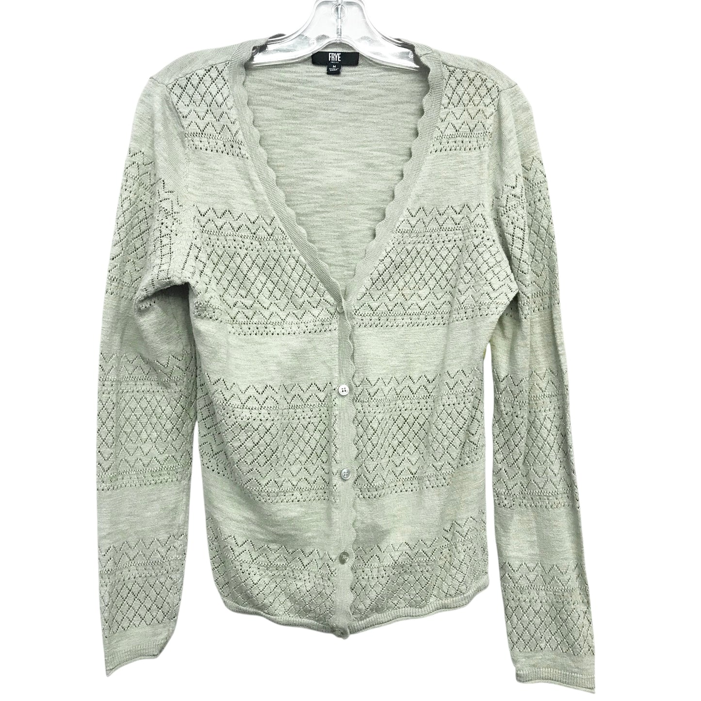 Cardigan Designer By Frye In Green, Size:M