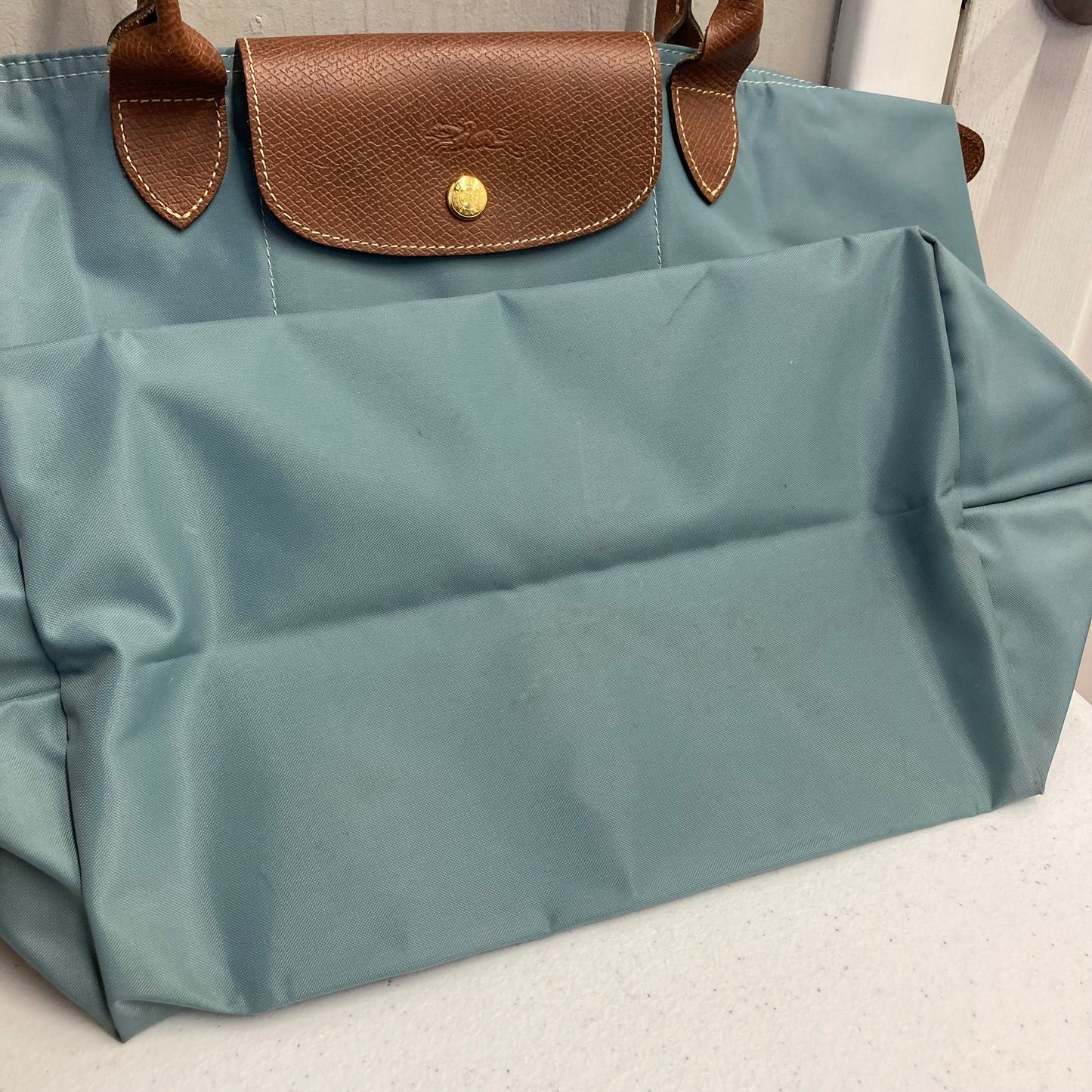 Handbag Designer By Longchamp In Teal, Size:Largee