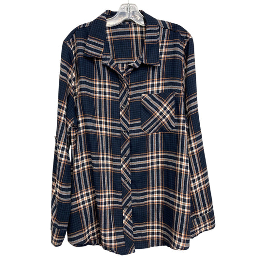 Top Ls By Doe & Rae In Plaid Pattern, Size:2X