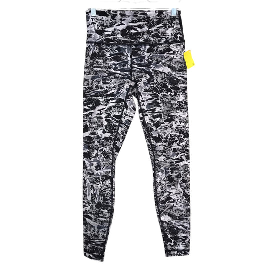 Athletic Leggings By Lululemon In Black & White, Size:M
