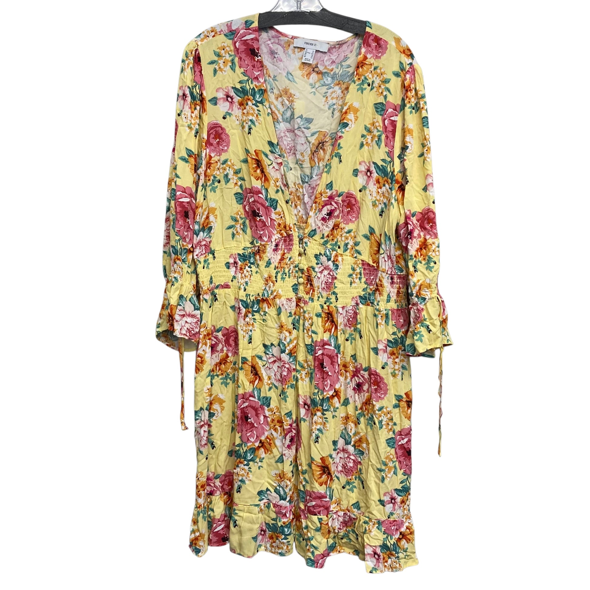 casual floral dress forever 21 Forever 21 Small Dress Floral Blue Short Sleeve