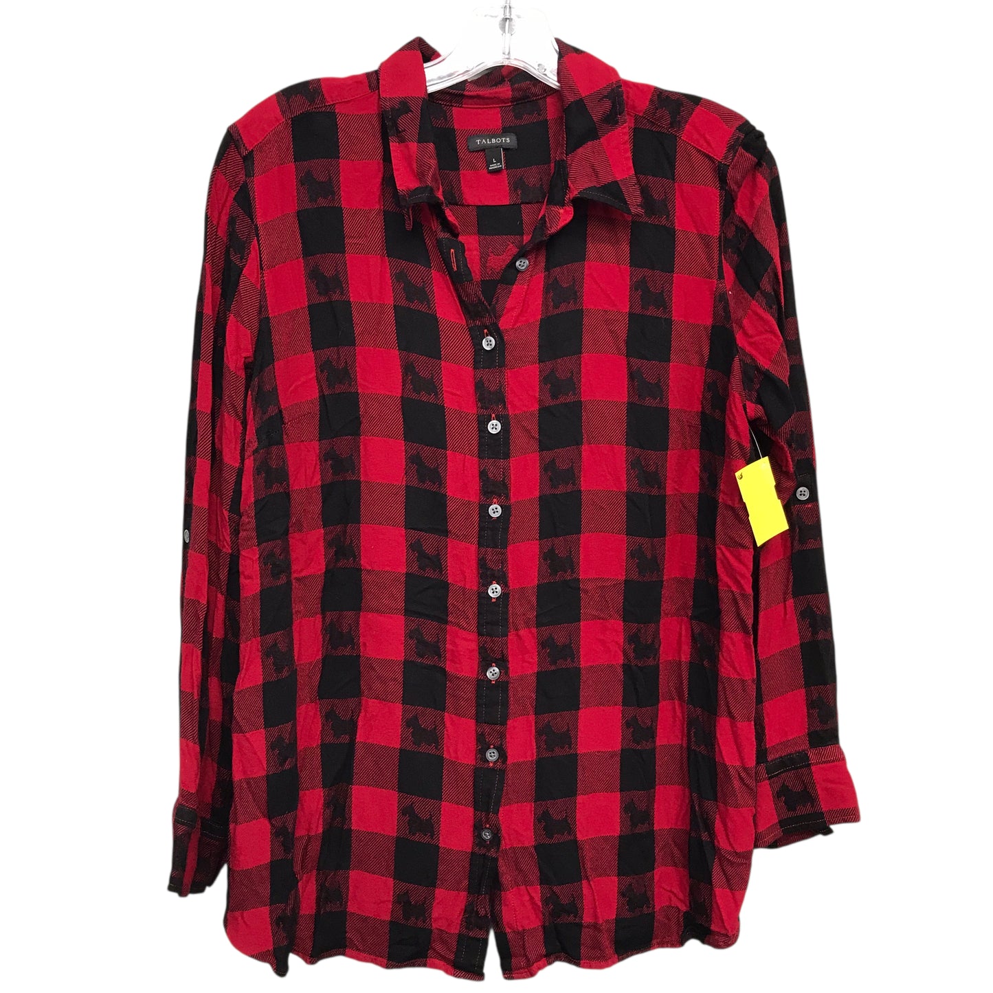 Top Ls By Talbots In Checkered Pattern, Size:L