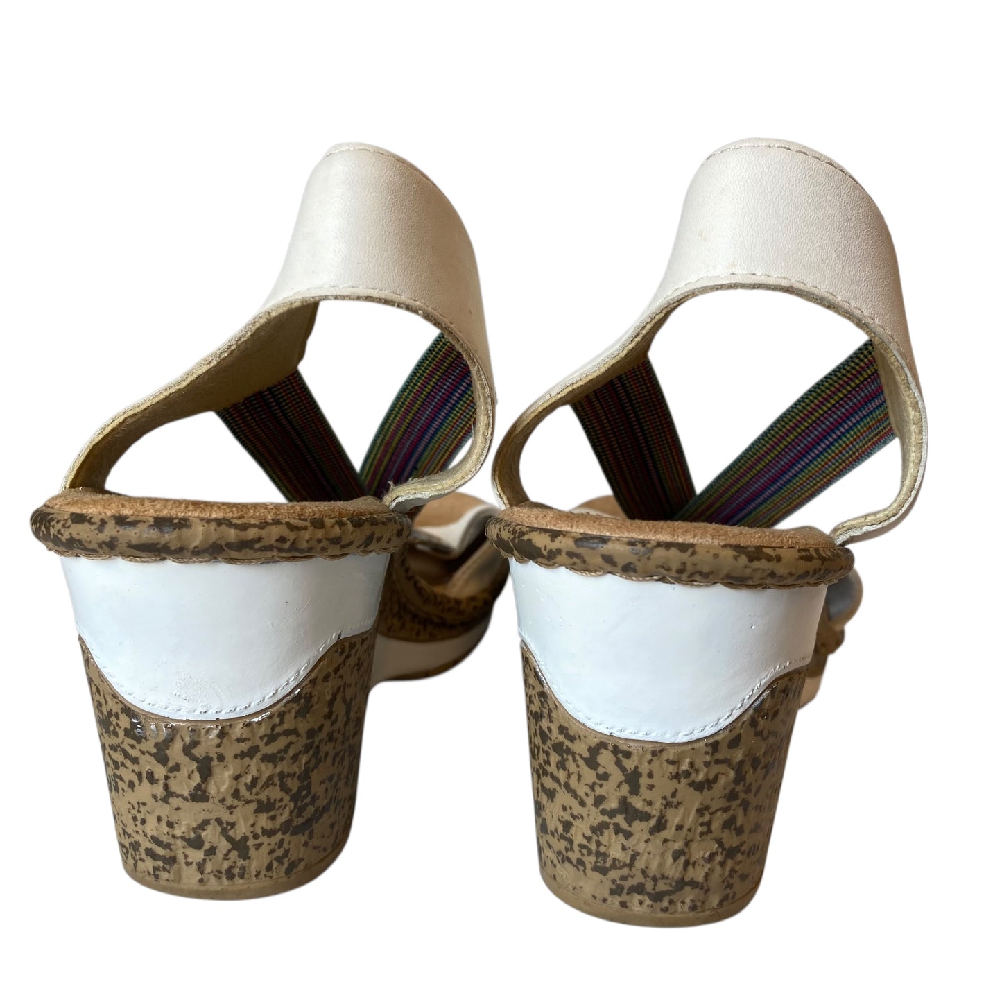 Sandals Heels Wedge By Riekers In Cream, Size:9.5