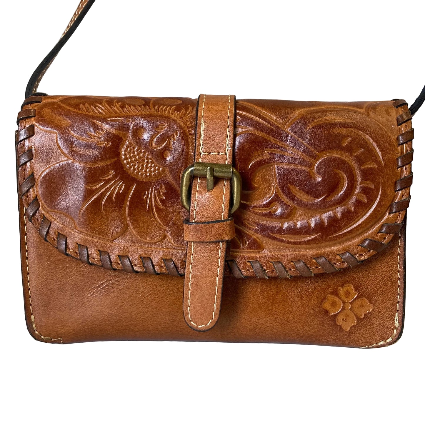 Crossbody Designer By Patricia Nash In Tan, Size:Small