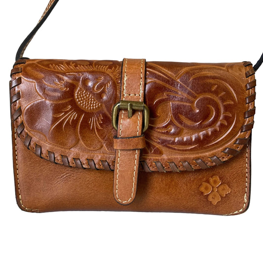 Crossbody Designer By Patricia Nash In Tan, Size:Small