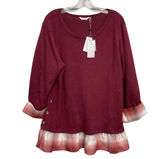 Top Ls By Kaktus In Maroon, Size:Xl