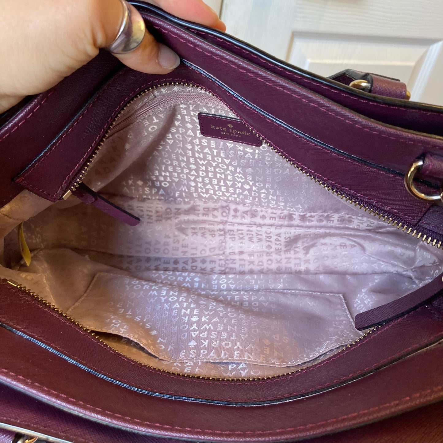 Crossbody Designer By Kate Spade In Maroon, Size:Medium