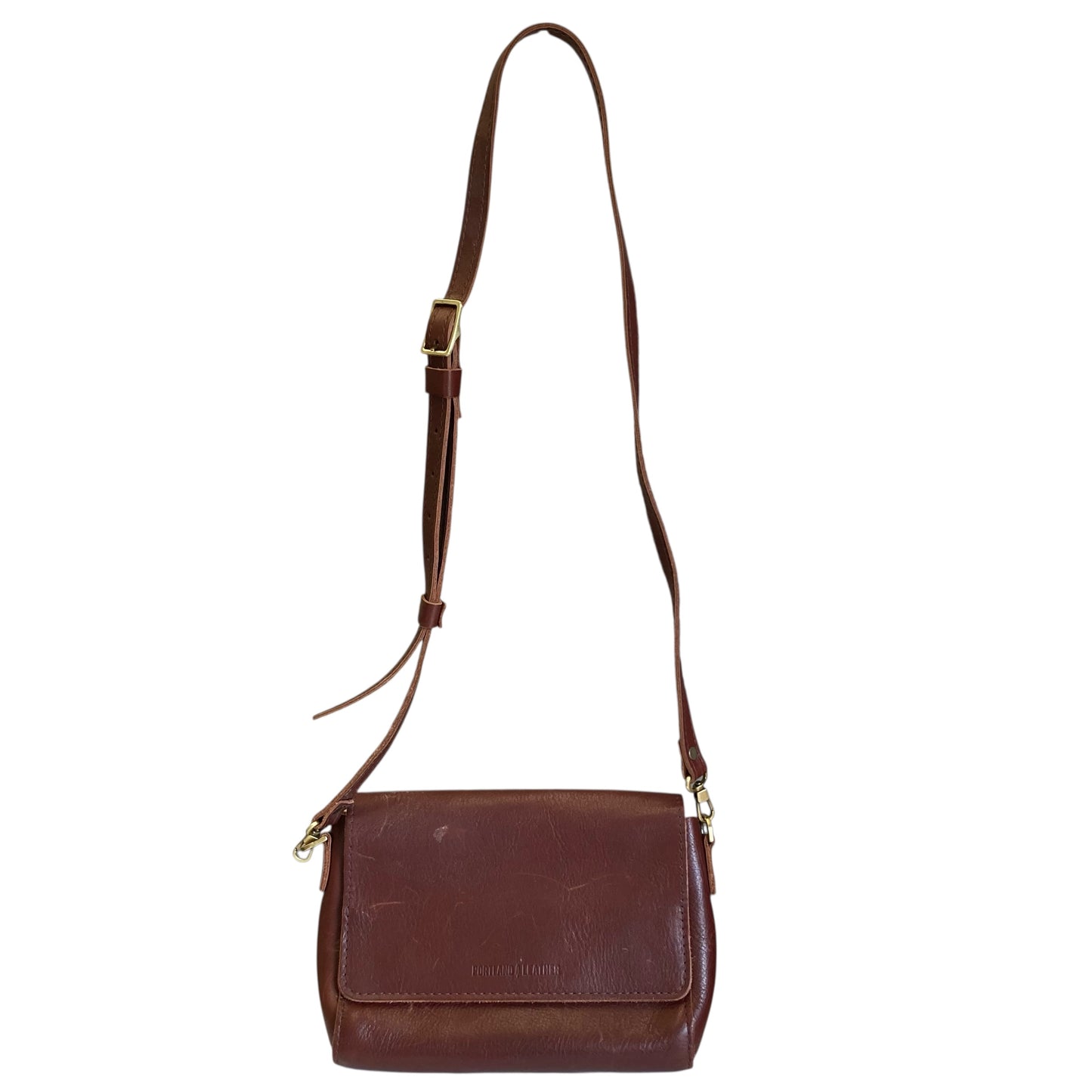 Crossbody Leather By Portland Leather In Brown, Size:Small