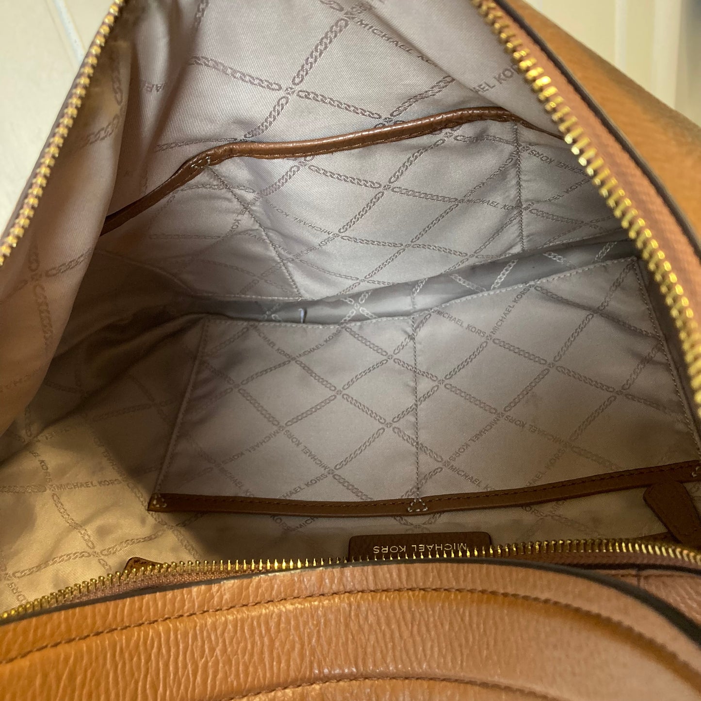 Handbag Designer By Michael Kors In Brown, Size:Large