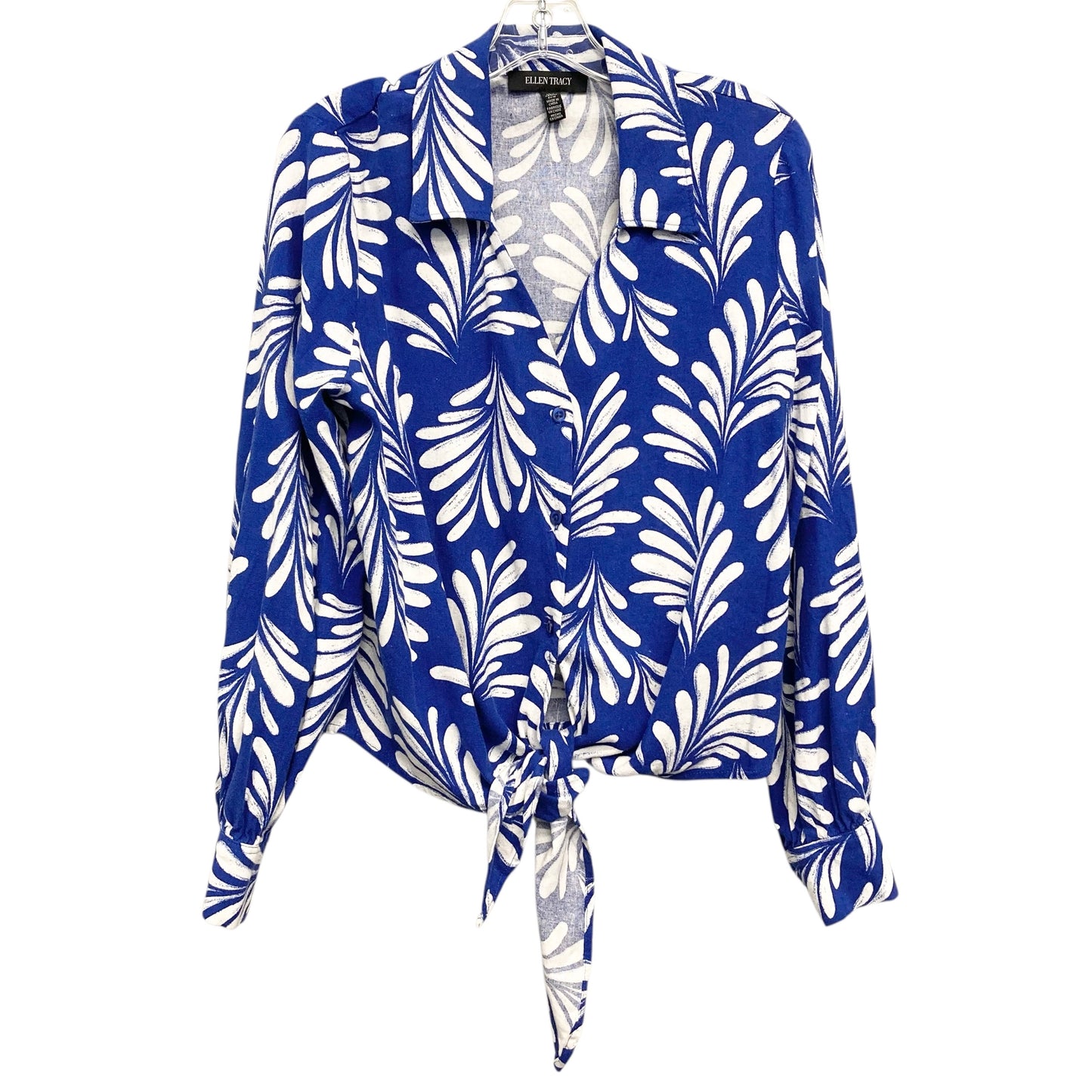 Top Ls By Ellen Tracy In Blue & White, Size:M