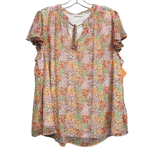 Top Ss By Lc Lauren Conrad In Floral Print, Size:1X