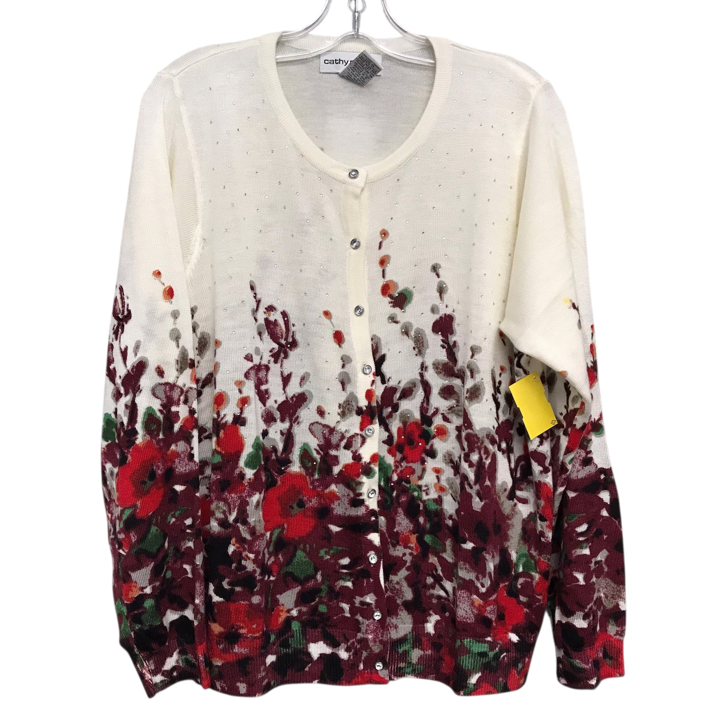 Sweater Cardigan By Cathy Daniels In Multi, Size:Xl