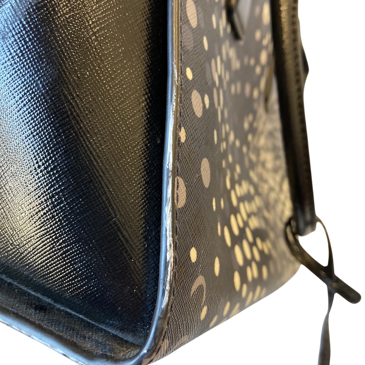 Handbag Designer By Kate Spade In Polkadot Pattern, Size:Medium