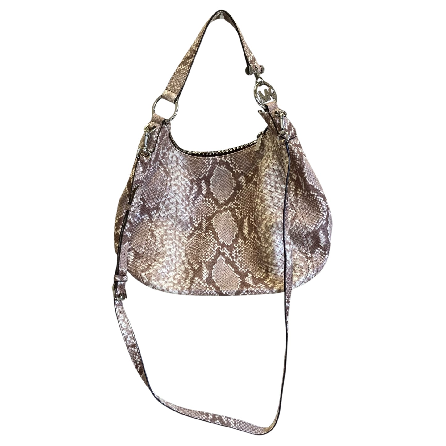Handbag Designer By Michael Kors In Snakeskin Print, Size:Medium