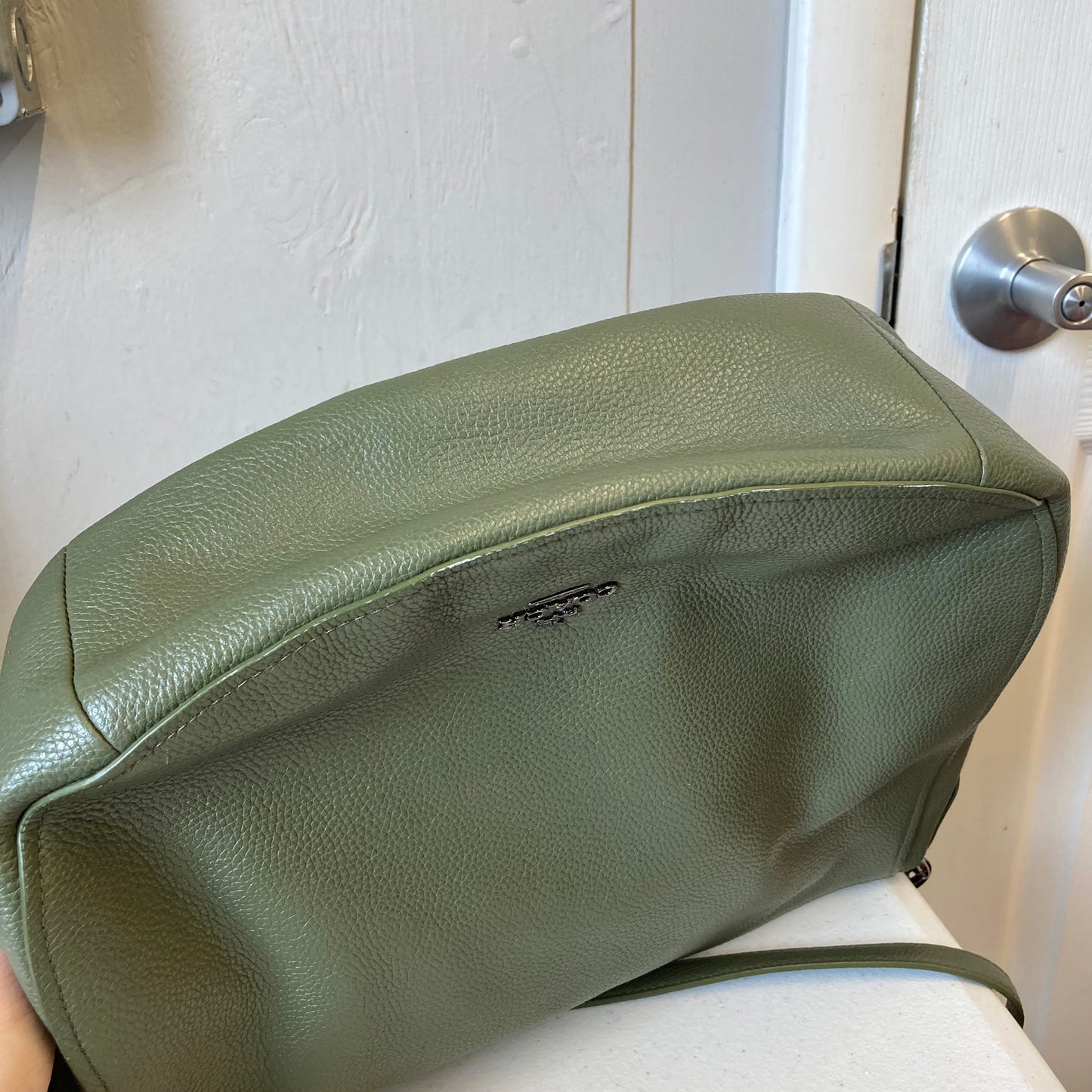 Handbag Designer By Coach In Green, Size:Large