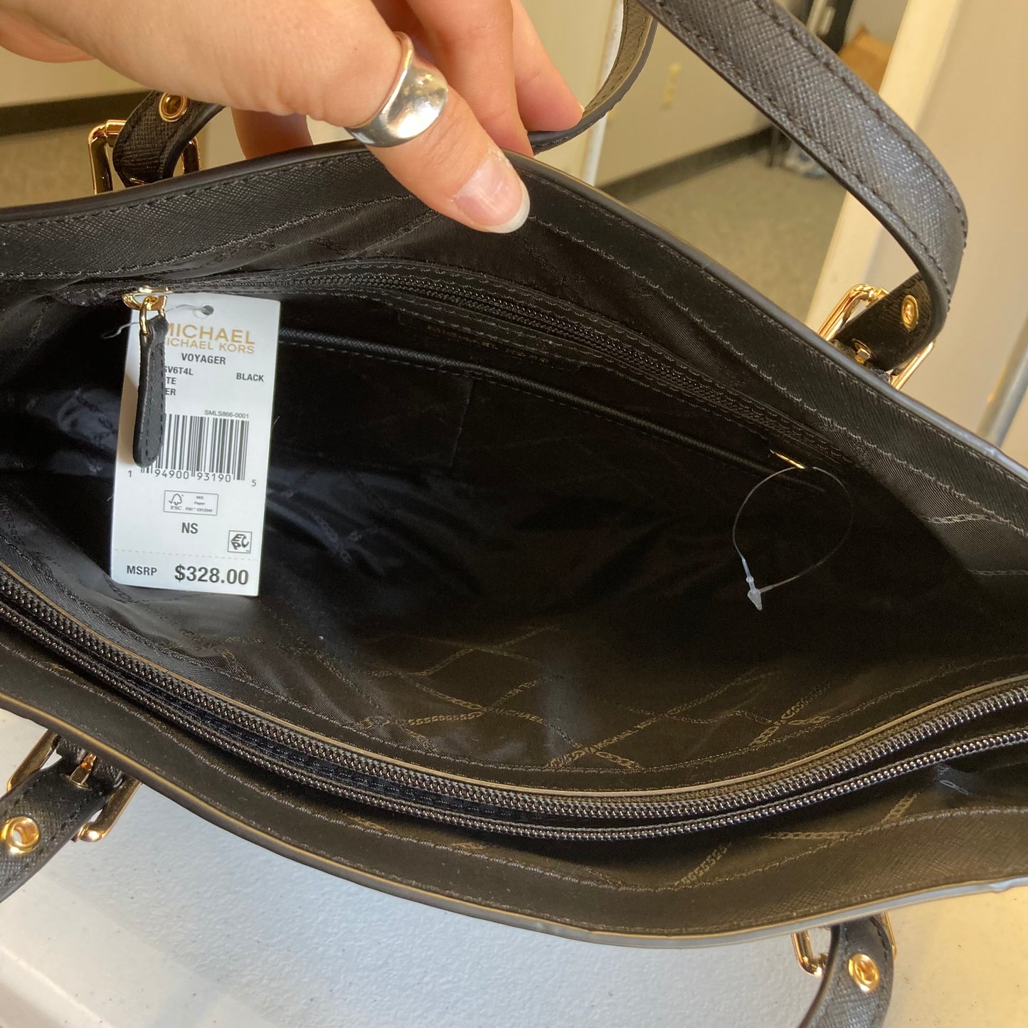 Tote Designer By Michael Kors In Black, Size:Large