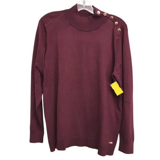 Sweater By Calvin Klein In Maroon, Size:Xl