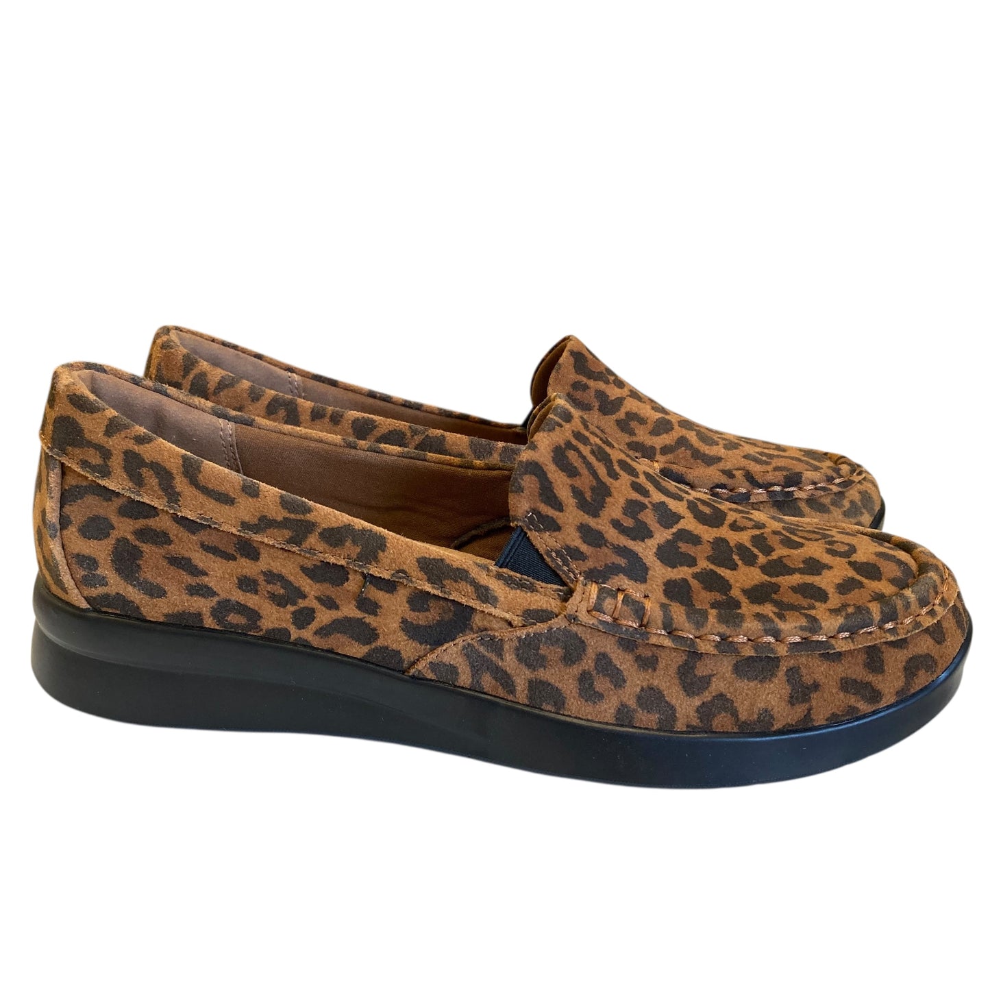Shoes Flats By Clarks In Animal Print, Size:9