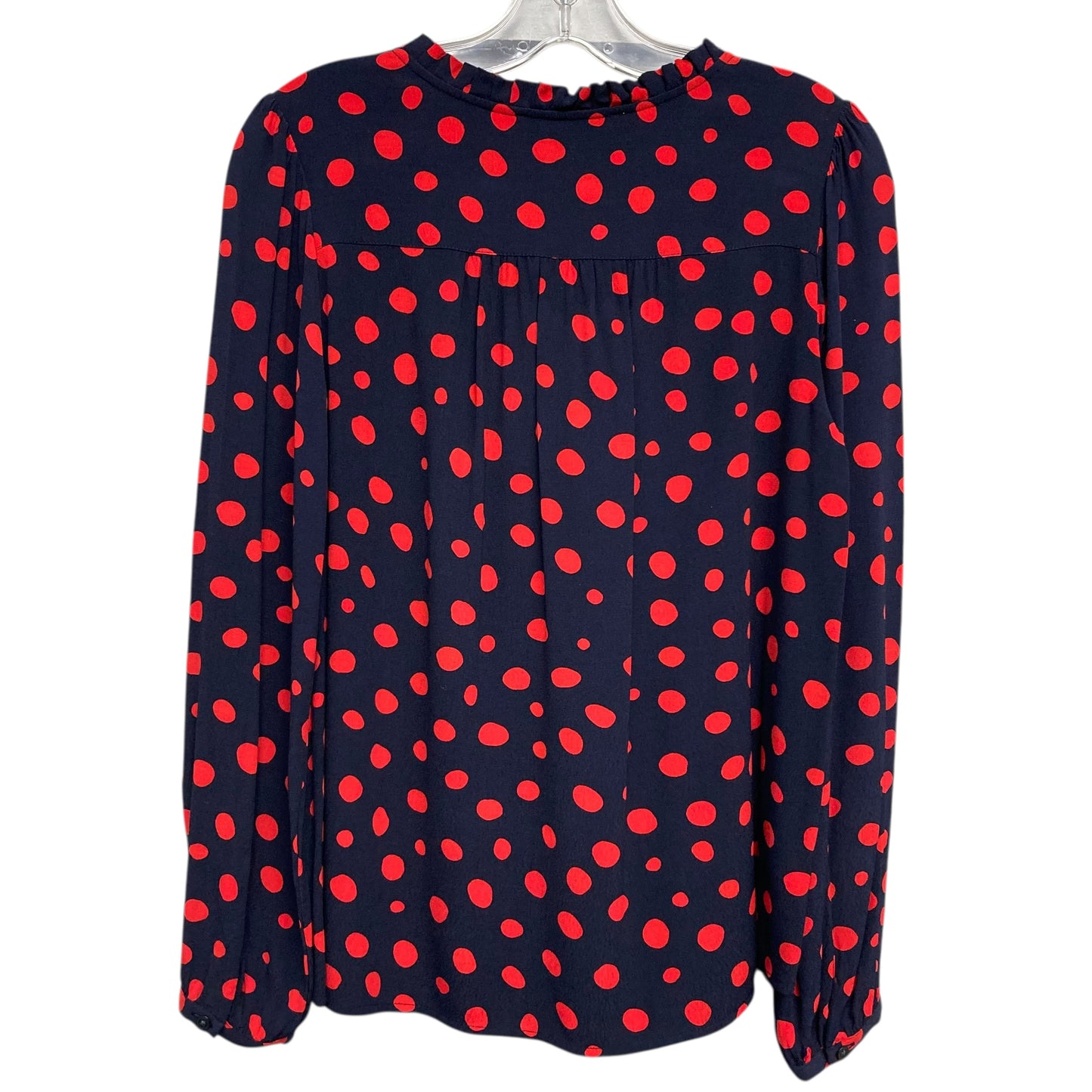 Blouse Ls By Loft In Polkadot Pattern, Size:S